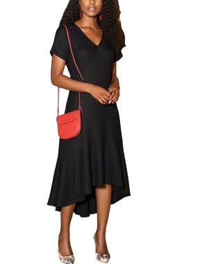 Stark X Black Short-Sleeve V-Neck High Low Dress sz XS